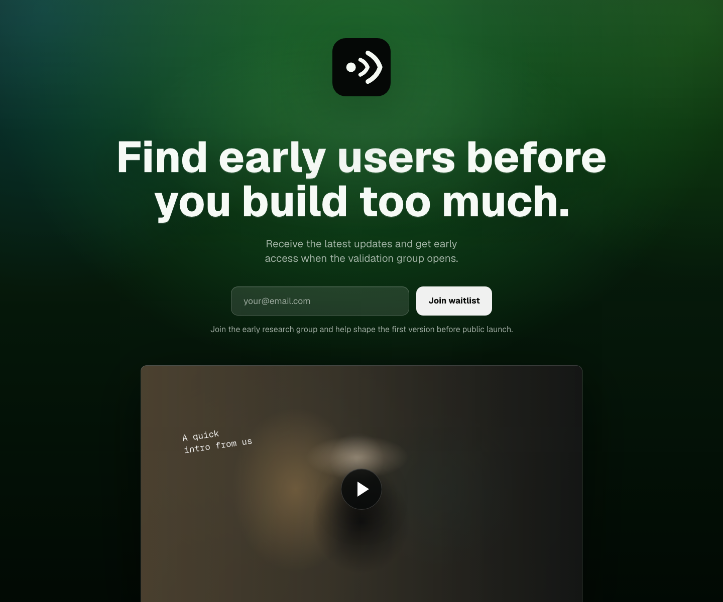 ExitOS Waitlist Kit green-gradient landing page